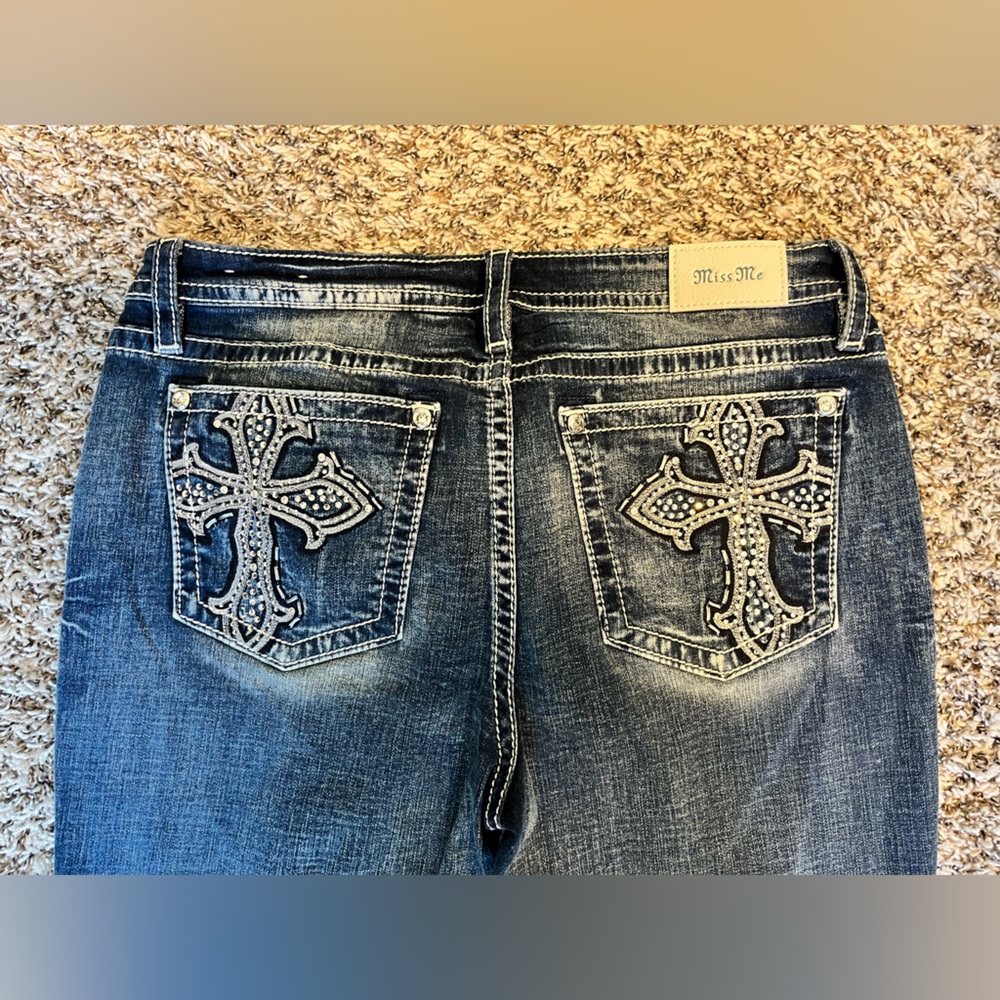 Miss Me Straight Leg Jeans with Rhinestone Pockets